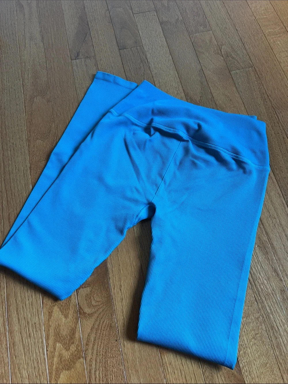 Alo Yoga high waist Seamless Ribbed leggings  Blue Splash XS